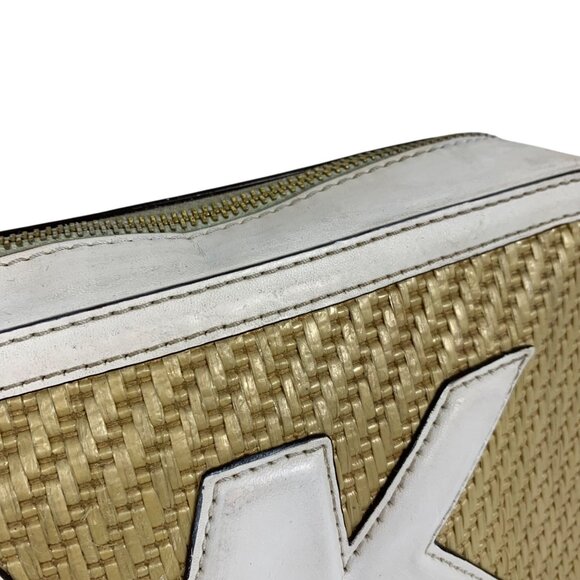 MICHAEL KORS Straw Python Capsule Small Women's Crossbody Handbag Optic White - Picture 2 of 11